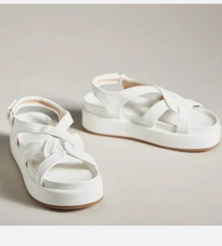 Anthropologie Silent D Pure Platform Sandals White SZ EU 36/US 5.5 New with Box