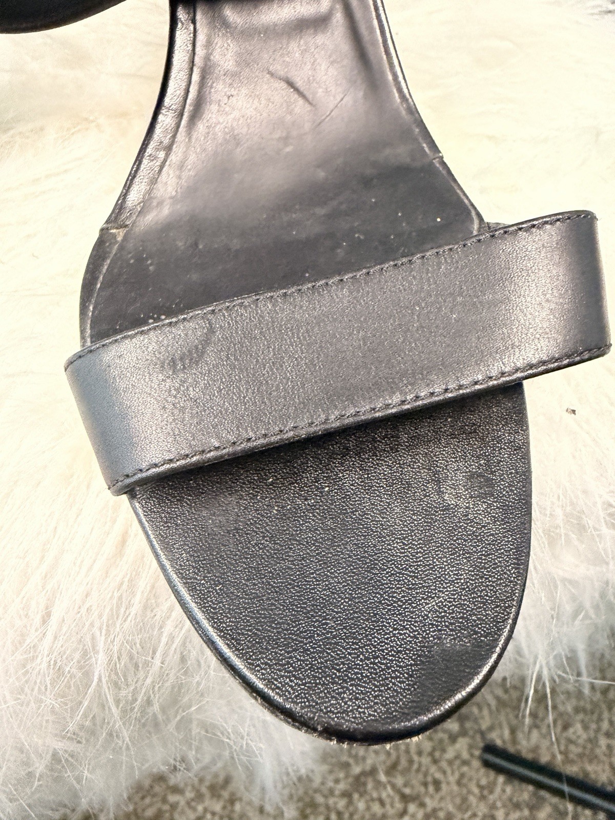 Manolo Blahnik Black Leather Ankle Cuff Stiletto Sandals EU 40.5 US 10/10.5