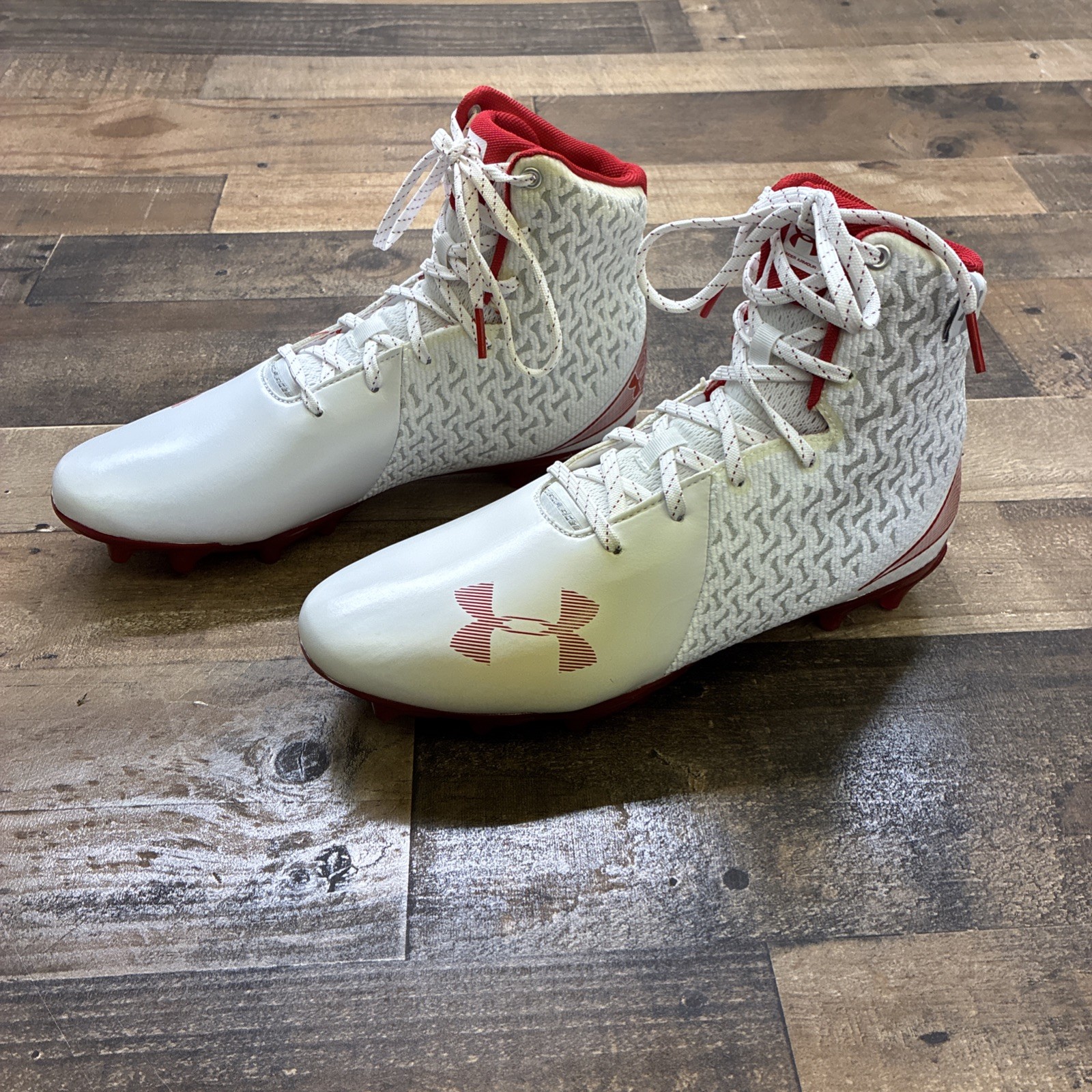 Under Armour UA Womens Cleats Highlight MC Lacrosse Shoe Size 10.5 White Red