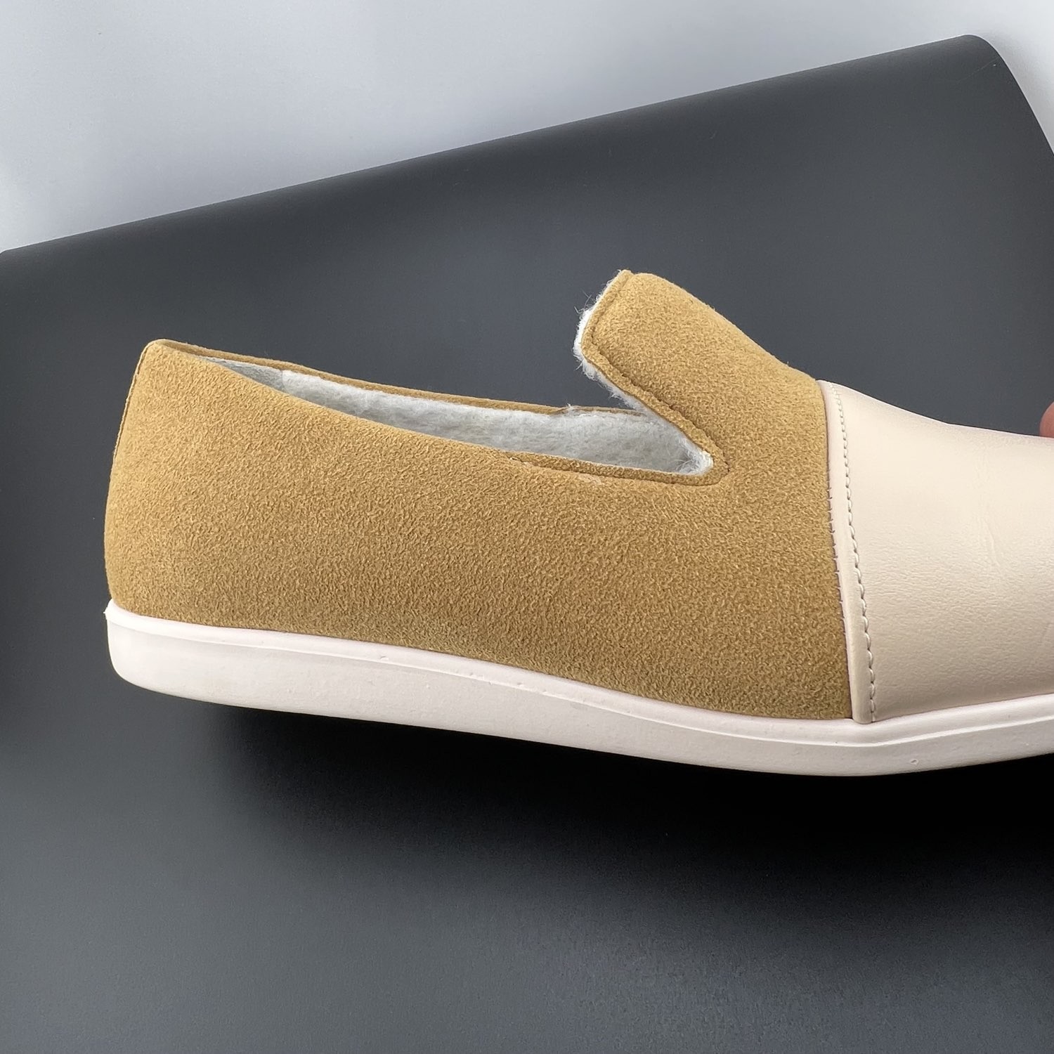 Dooeys Recycled Vegan Suede Leather House Loafers Tan / Cream