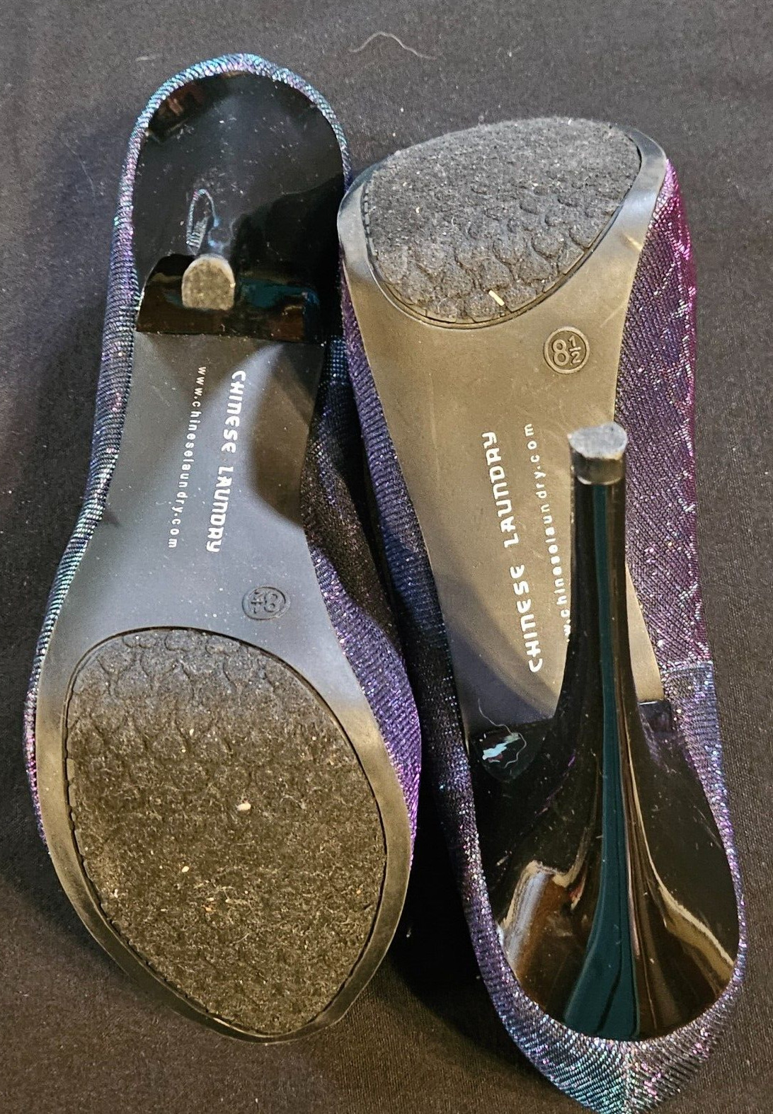 Womens Heels SZ 8.5 M Iridescent Peeptoe Platform Casual Formal Party Cocktail