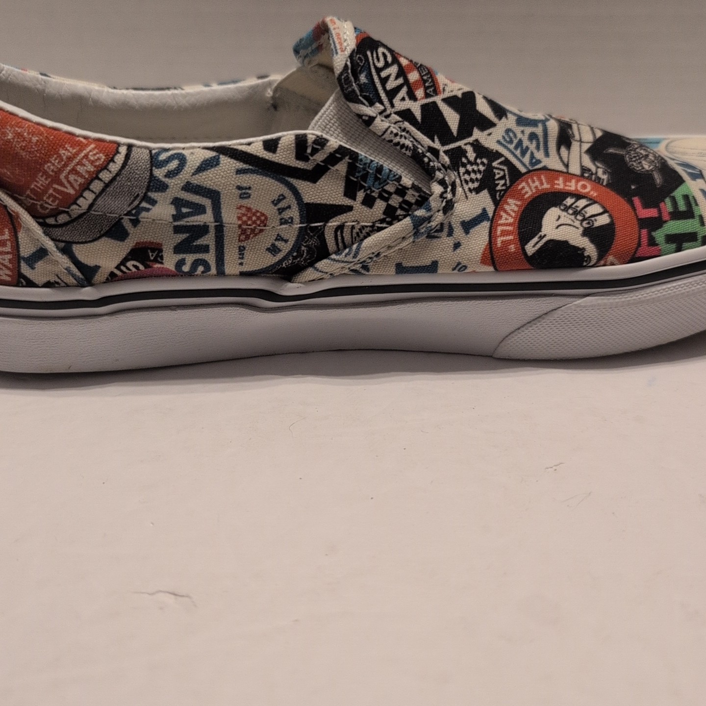 VANS Men’s 7 / Women’s Size 8.5 Classic Slip On Mash Up Stickers Print Graphics