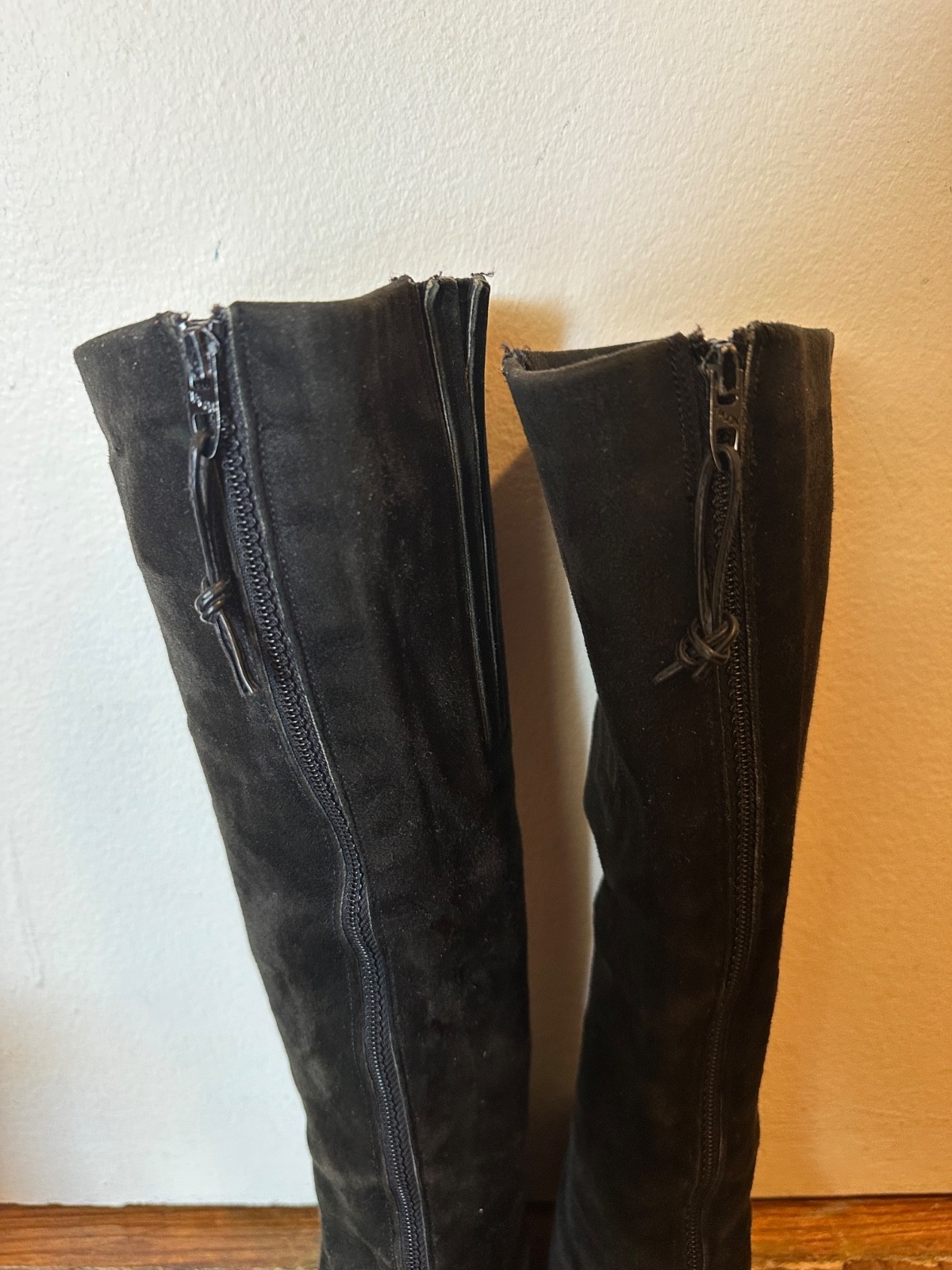 Vintage 1960s 1970s Golo Black Suede Super soft boots 5.5 Tall