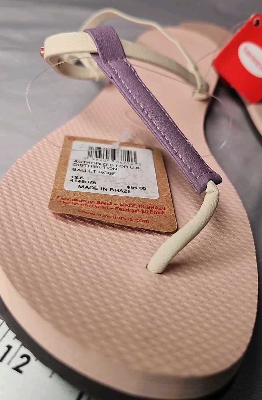 Havaianas You Rio Sandal Ballet Rose Ankle Strap Outdoor/Indoor Sz USA 12.5 CUTE