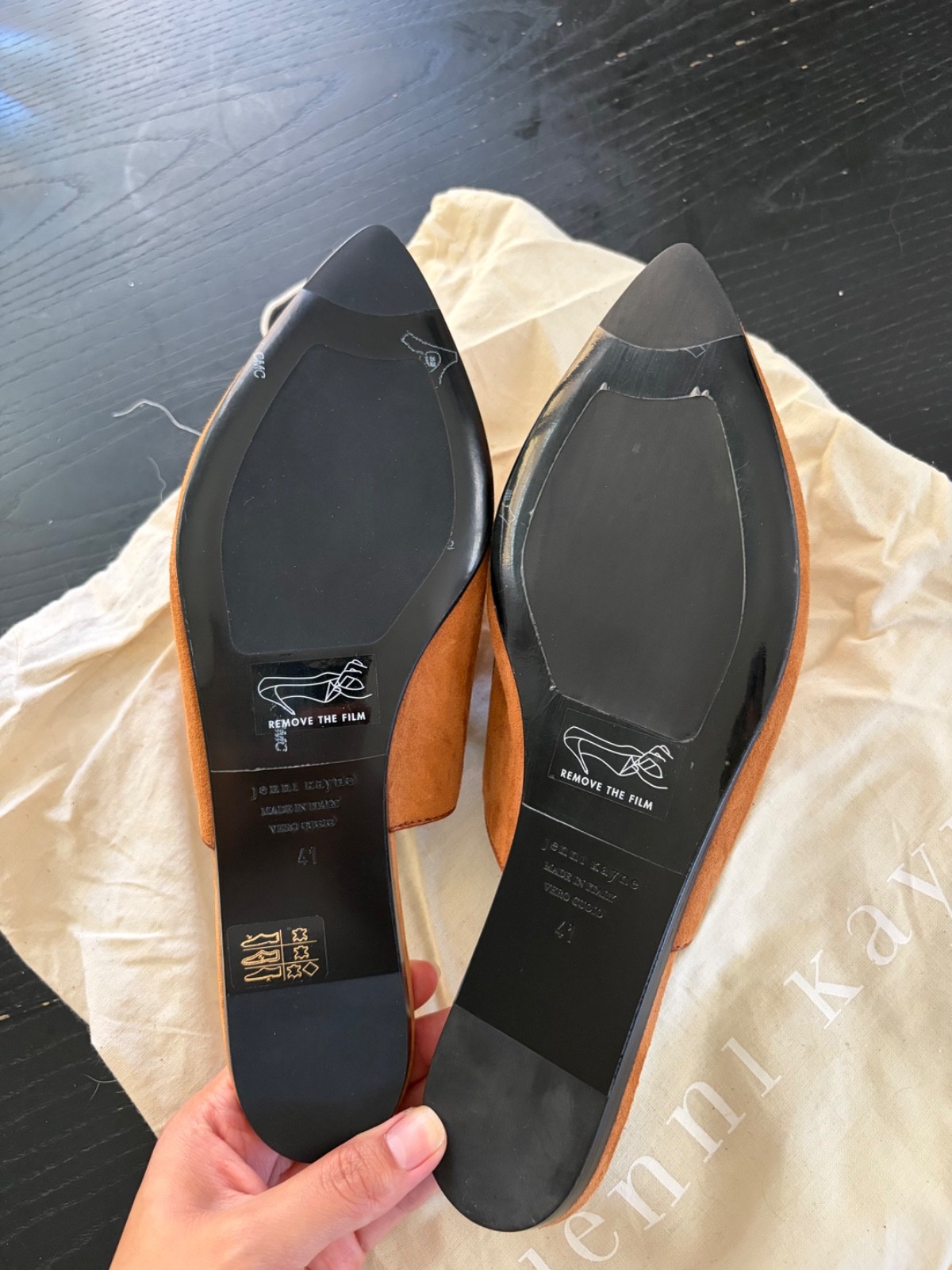 CLASSIC JENNI KAYNE WEAR ANYWHERE chestnut 100% SUEDE MULE PADDED LEATHER INSOLE