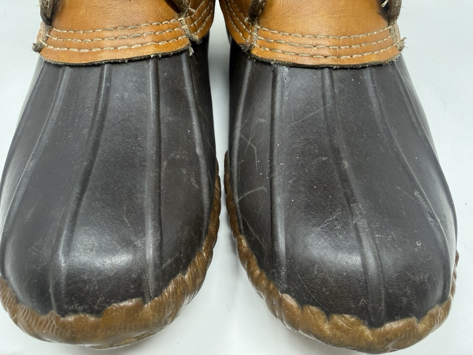 VTG LL Bean Boots Maine Hunting Shoe 9” High Brown Women Size 9 As Is