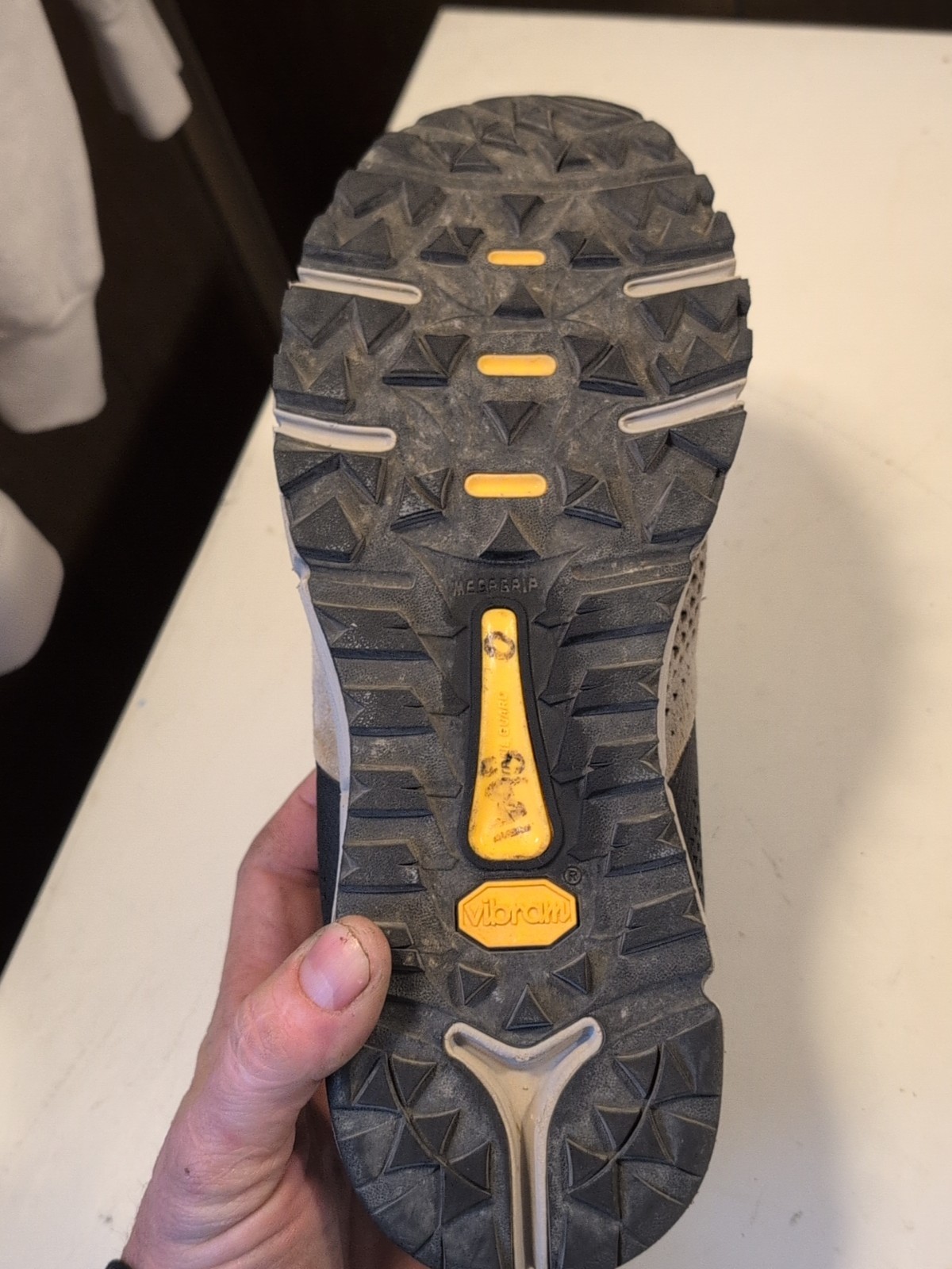 Danner Trail 2650 3” Womens 11 Hiking Shoes Grey Blue Spectra Yellow Vibram