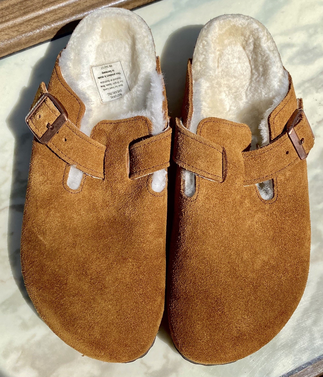 Birkenstock Boston Sandals Shearling Lined Women US 6 EU 37 Mink Boho NEW NO BOX