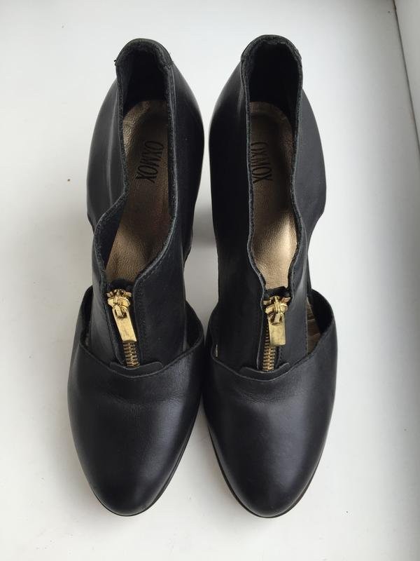 Women navy boot heels black leather 39 #B9F2