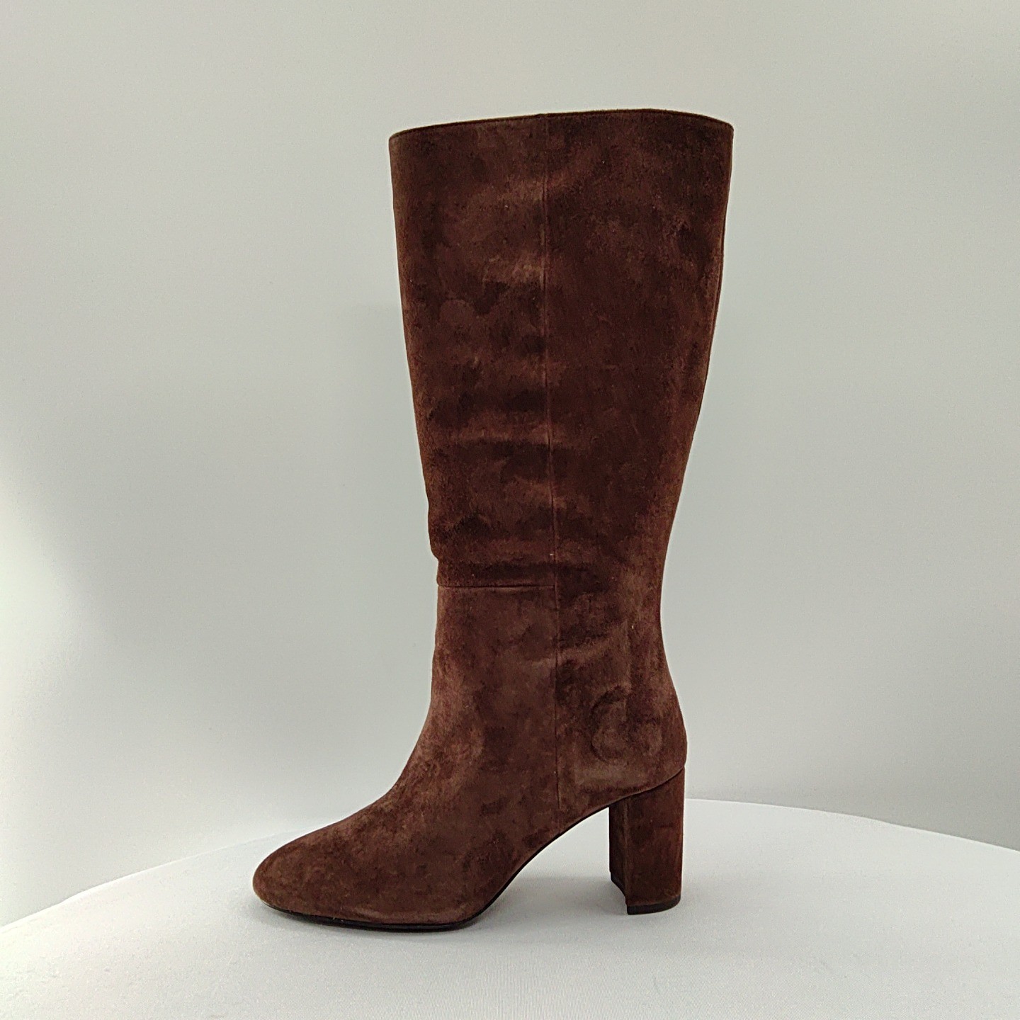 Quince Women Italian Suede Block Heel Boots Espresso Brown 9