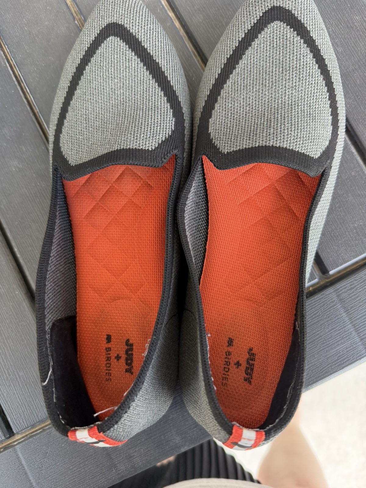 Judy + Birdies The Blackbird Heather Gray Knit Fabric Loafer Women’s Size 7.5