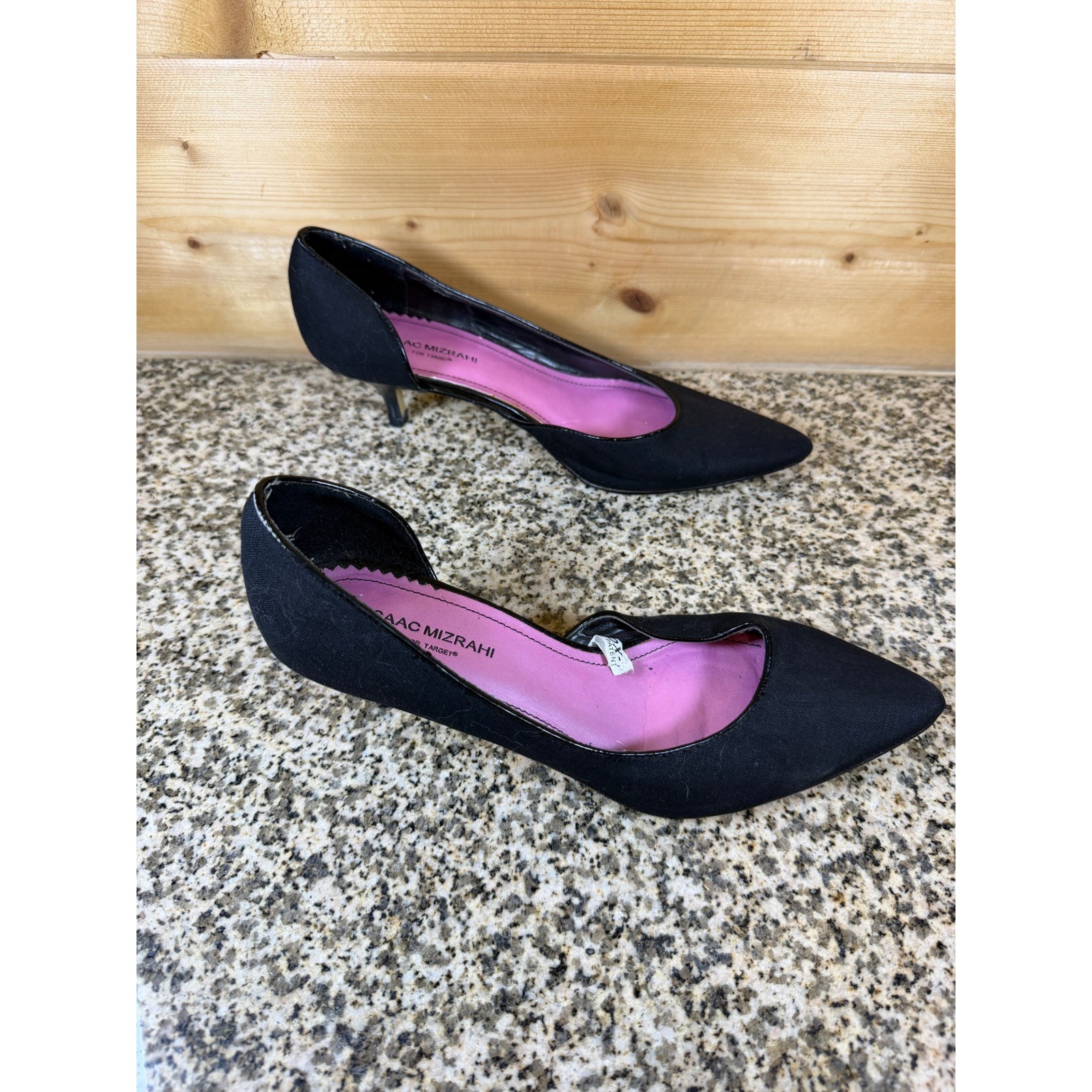 Isaac Mizrahi for Target Black Fabric Kitten Heel Pumps Pointed Toe Size 7