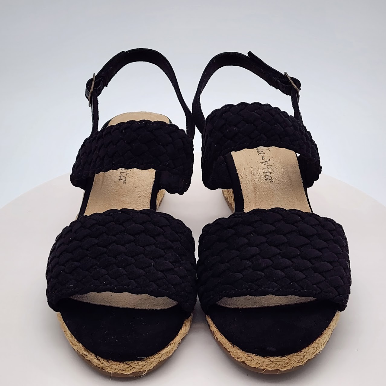 Bella Vita Mariella Espadrille Wedge Women’s Sandals 6.5W Black Suede