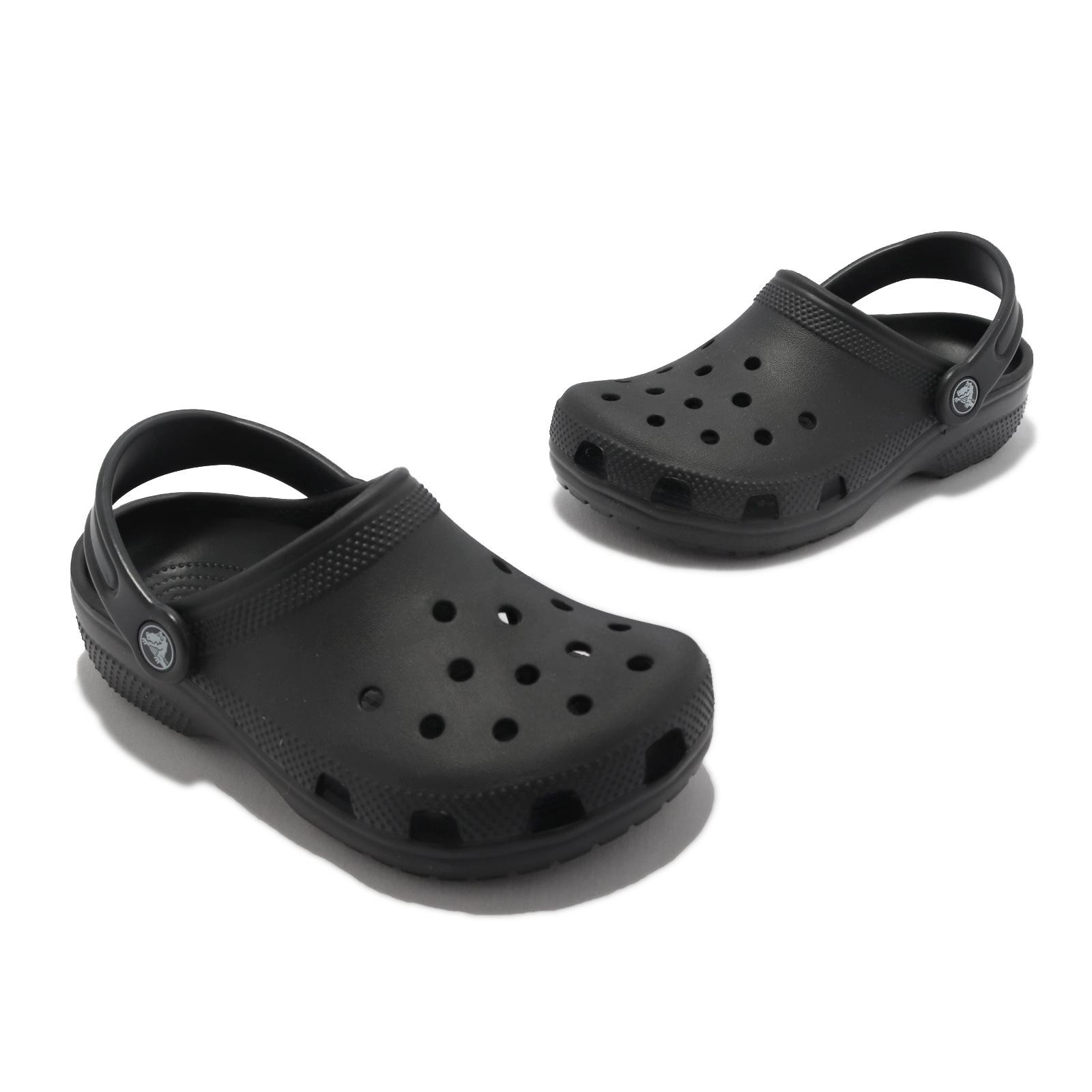 Crocs Classic Clog K Black White Kids Preschool Slip On Casual Sandal 206991-001