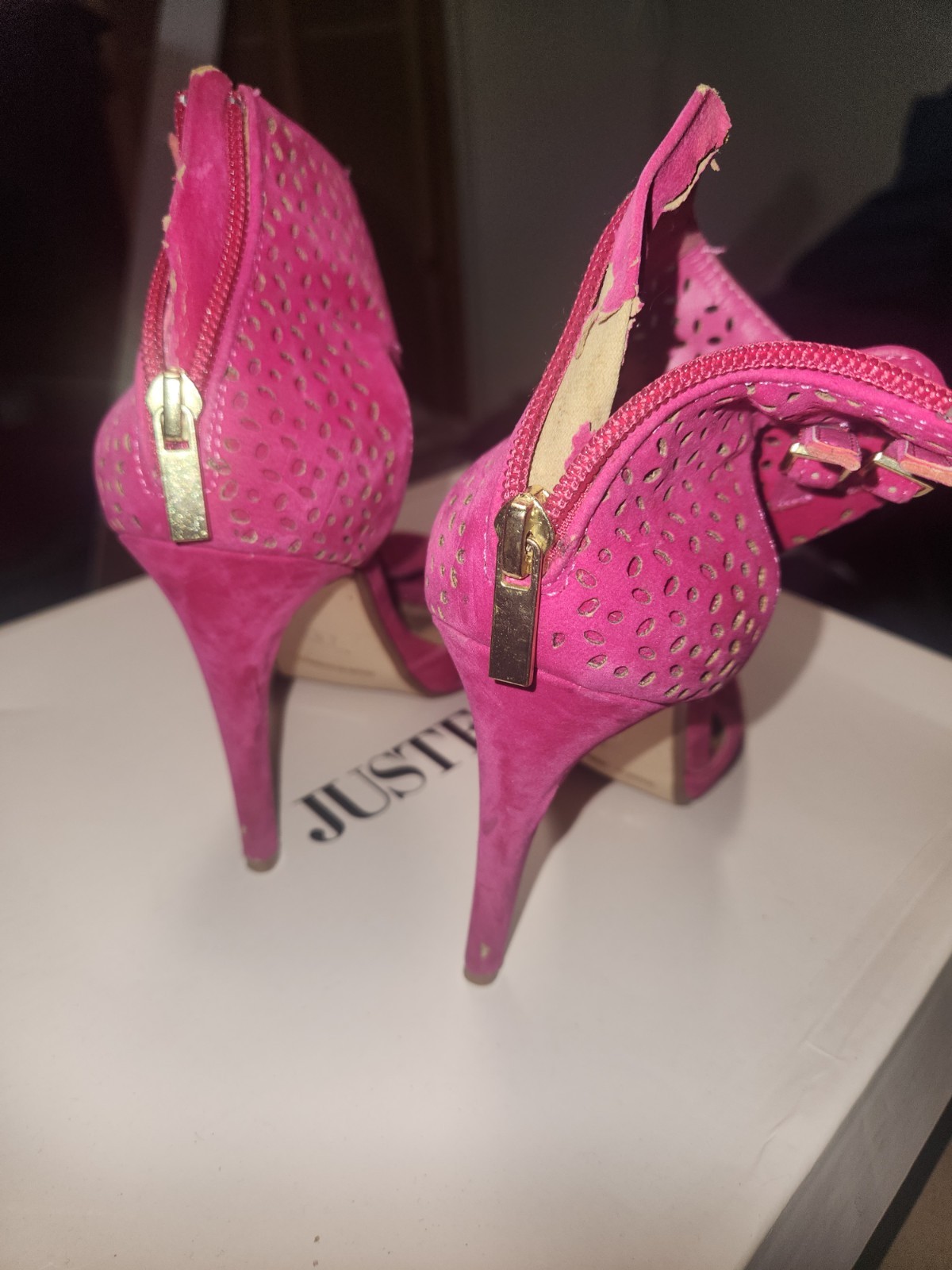 Just Fab Ceria- Pink Peep toe and ankle strap Heel- Size 8