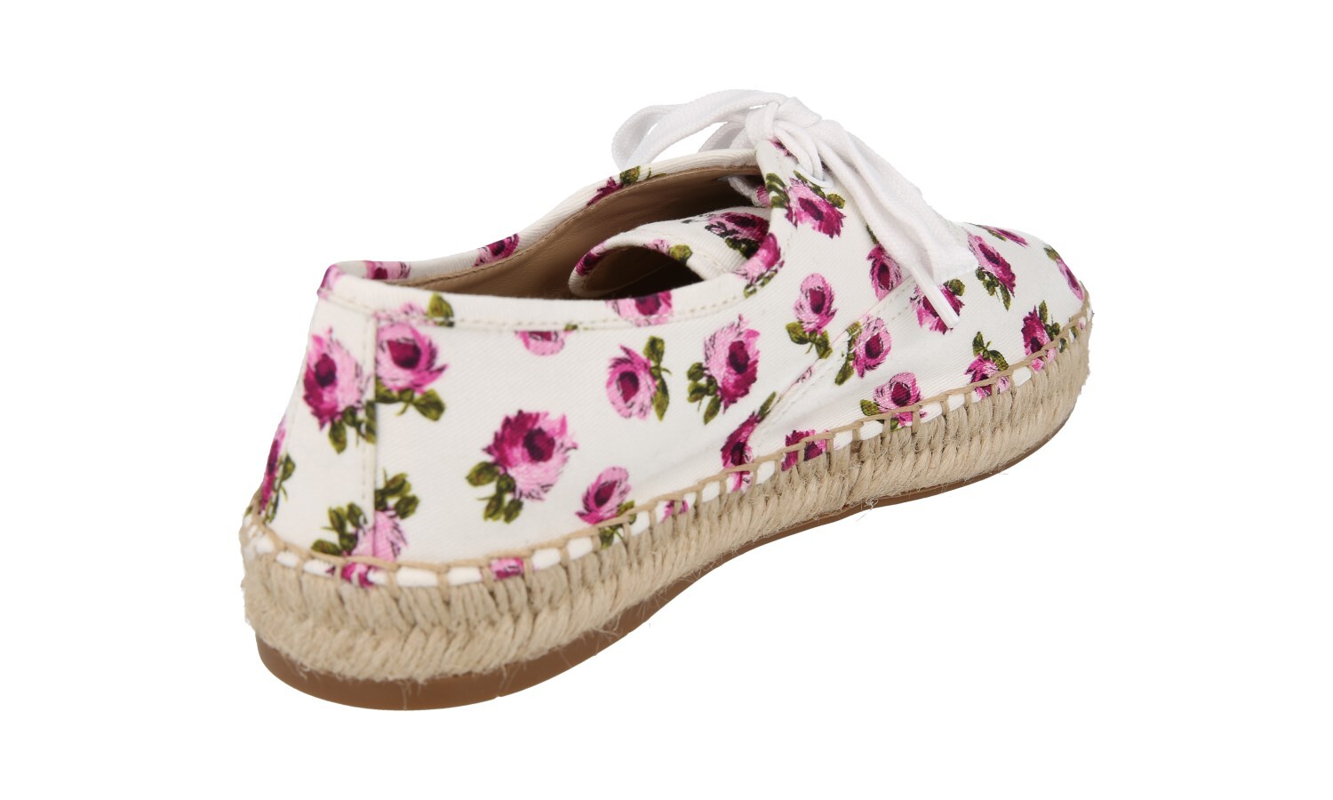 PRADA Canvas Leather Summer Shoes Espadrilles 1E988L Roses NEW – US 6.5 EU 36,5