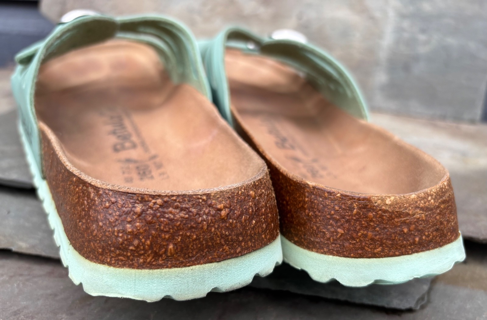 BETULA x Birkenstock GRANADA (40/9-N) Seafoam Green Birkoflor Sandals Slides