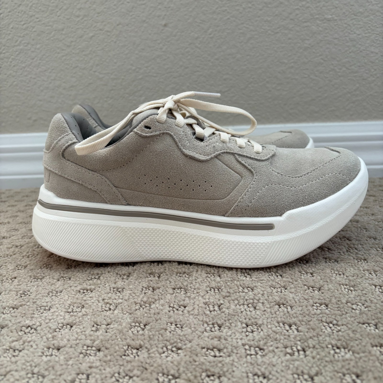 AHNU Sequence 1.1 Suede Shoes in Oatmeal Women US 7 Quiet Luxury NWOT $240