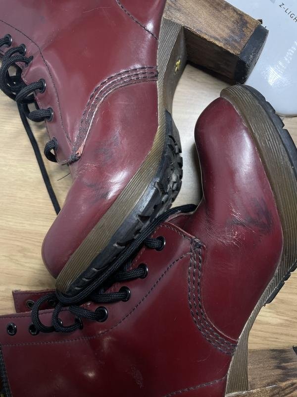 Women Dr Martens Boots Burgundy Leather 37 #3KED