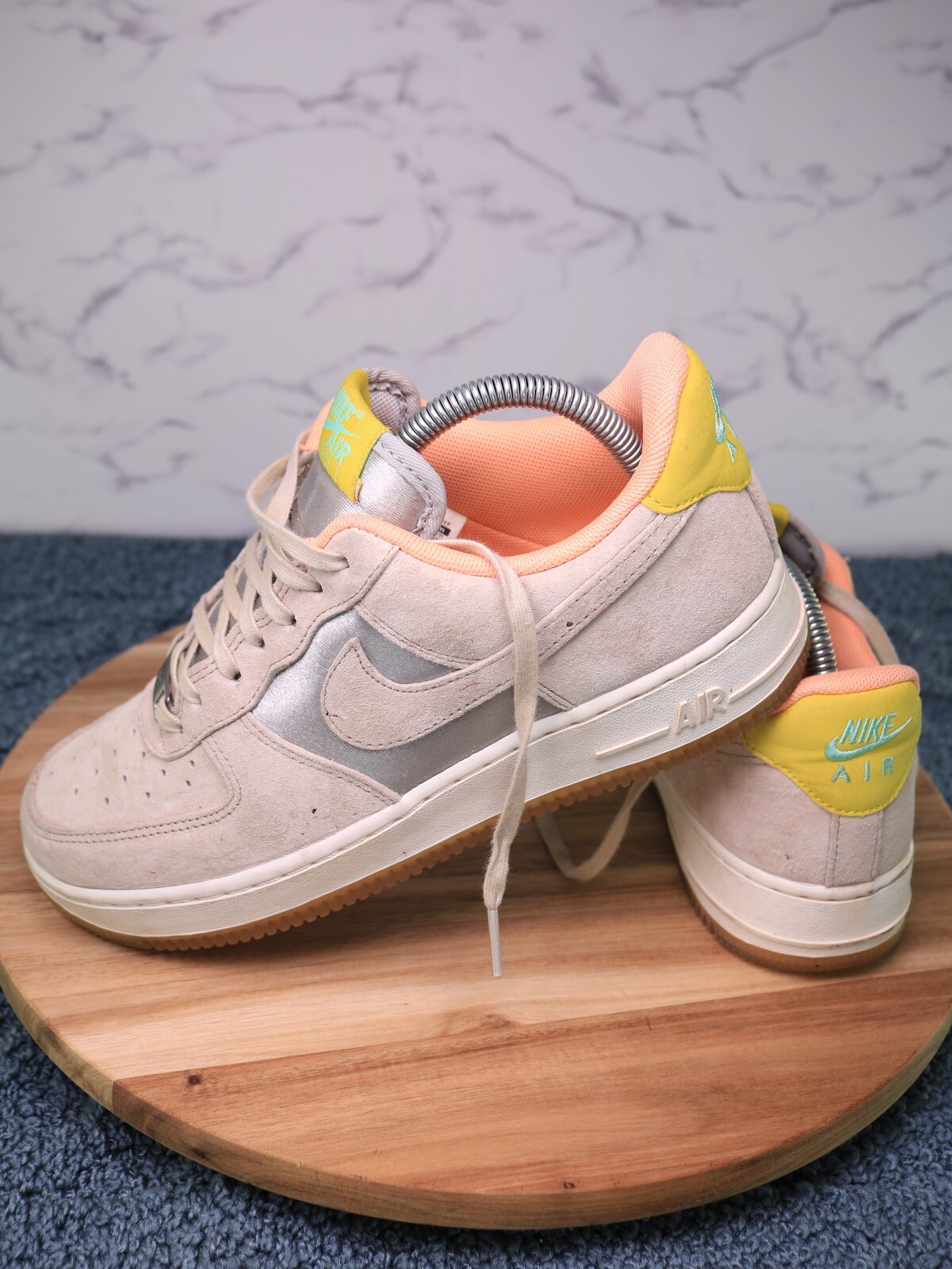 Nike Air Force 1 ’07 Premium Athletic Sneakers Pink Silver 616725-004 Women Sz 8