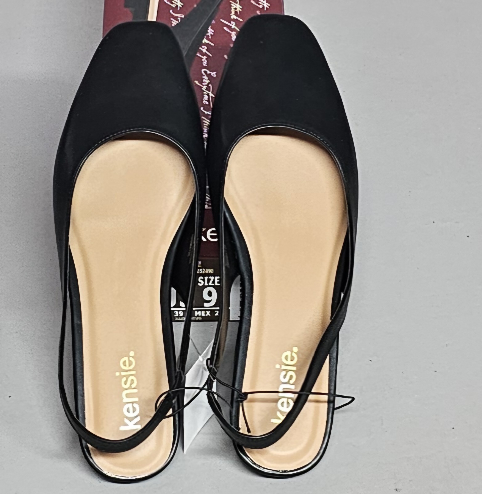 Kensie Felice Slingback Flat Womens 9 Black New