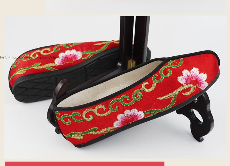 Men Women Chinese Embroidered Flats Opera Peking Opera Performance Floral Shoes