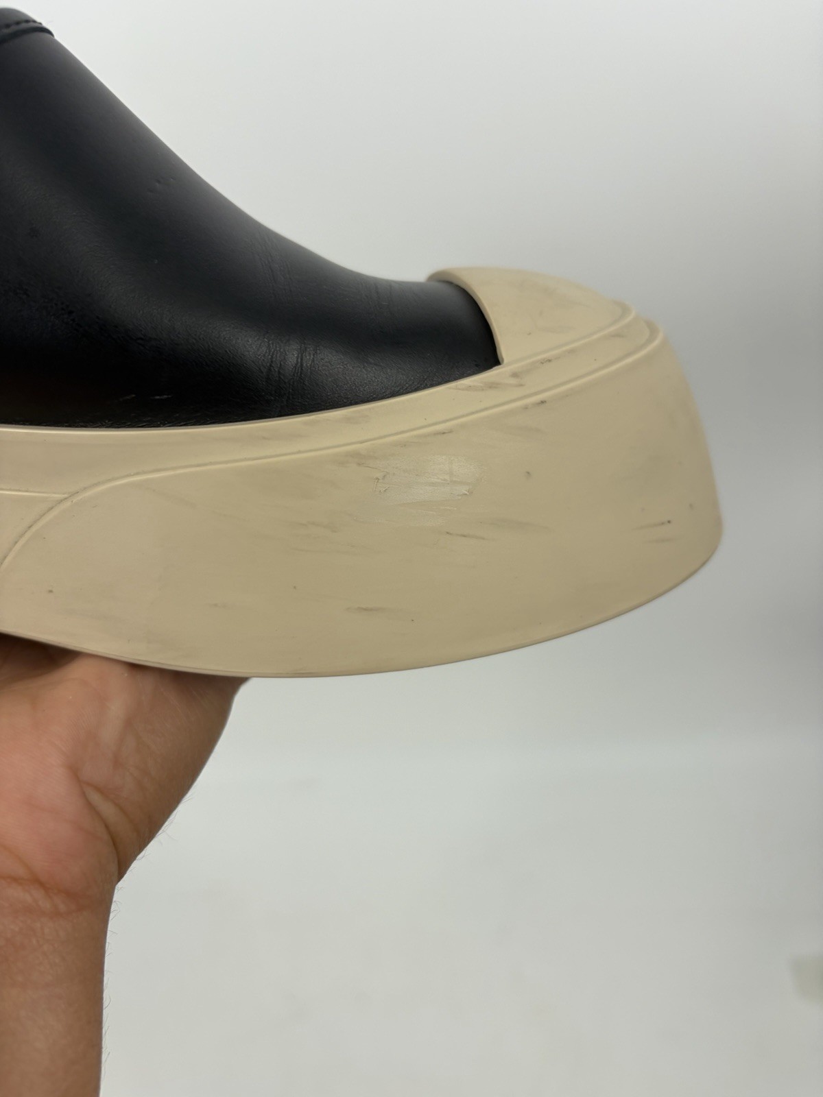 MARNI Black Leather Pablo Sabot Slip-On Platform Mules Chunky Size EU 38 US 8
