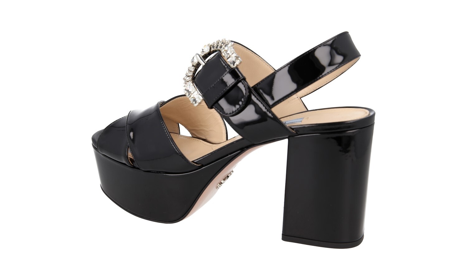PRADA Patent Leather CRYSTAL Platform Pumps Sandals Shoes NEW – US 6.5 EU 36,5
