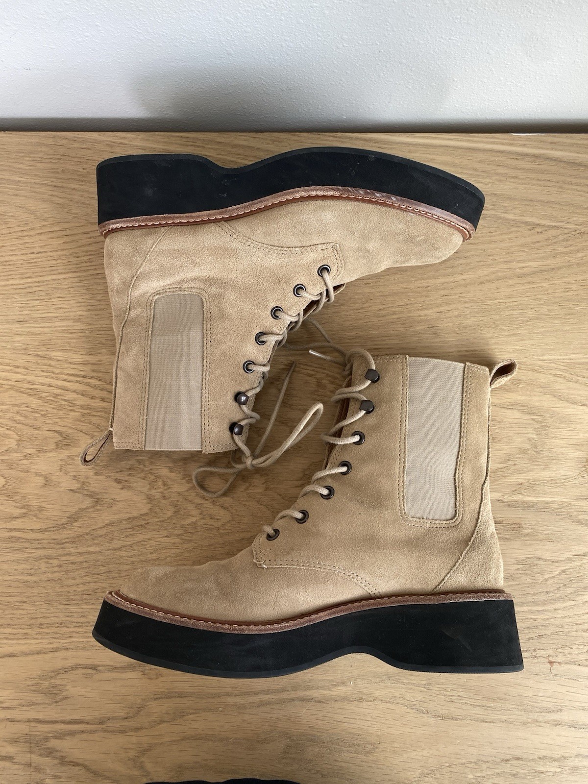 Madewell Women’s Sz 6 Brown Suede Boots Helen Platform Chelsea Boot Leather