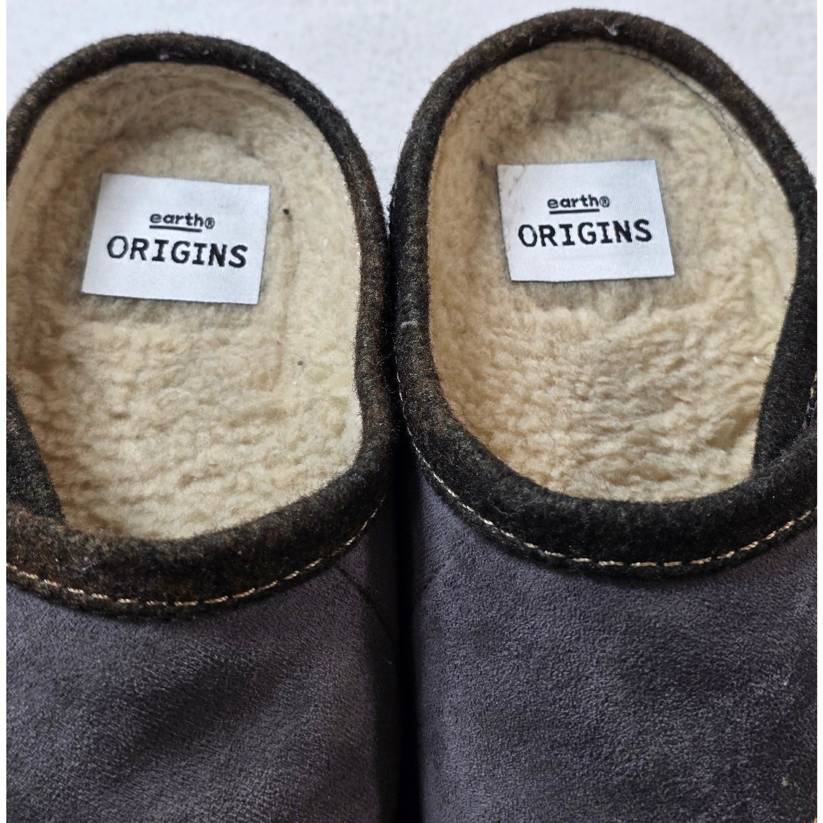 Earth Origins Essential Ezzy Clogs Grey Brick Faux Fur Lined Comfort Shoes