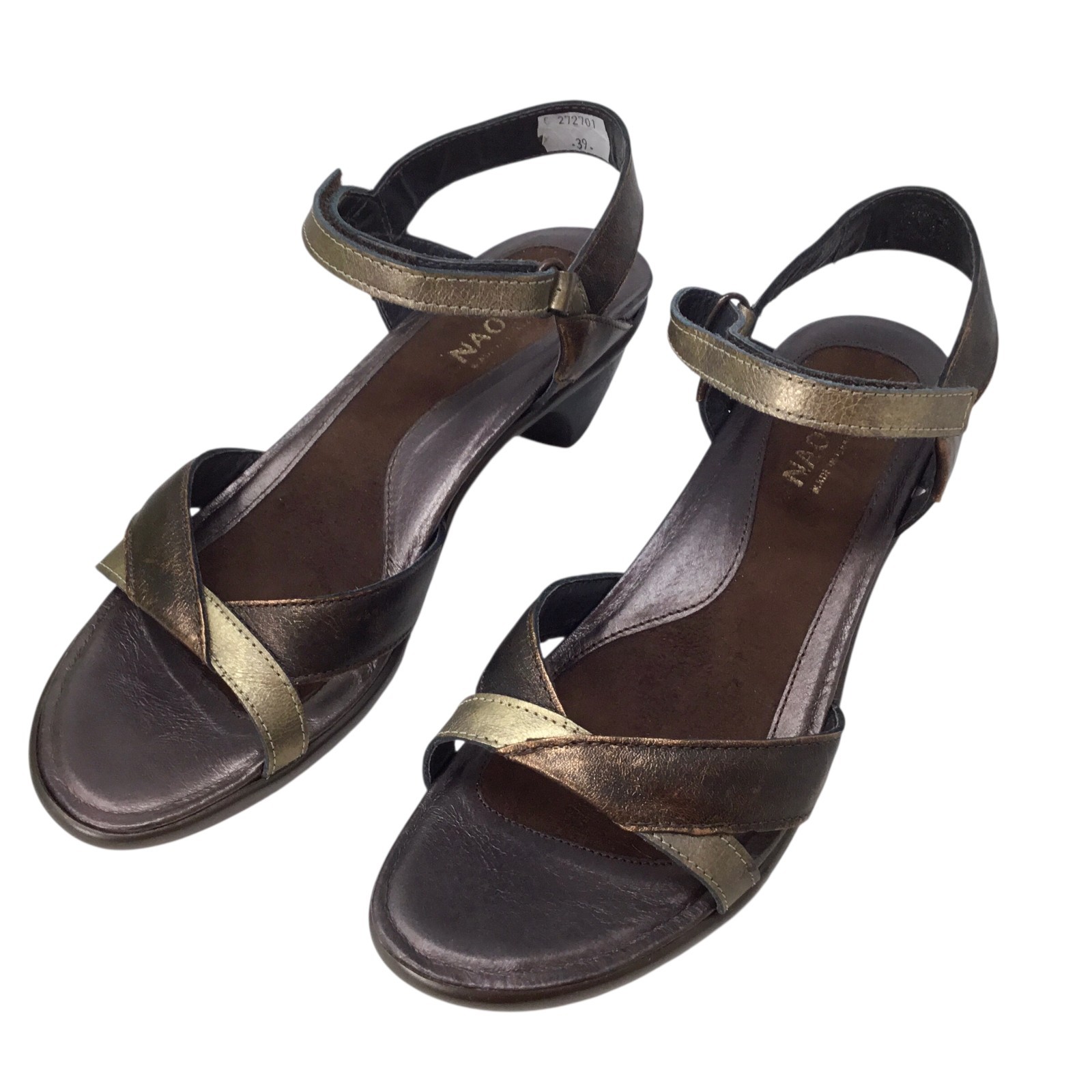 Naot Cheer Sandals Size 39 8-8.5 NIB Burnt Copper Brass Bronze Comfort 40013