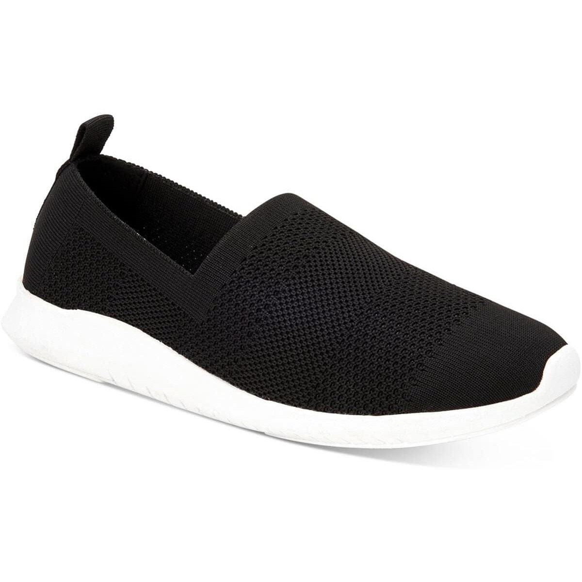 Style & Co Women Slip On Sporty Loafers Masonn Size US 8.5M Black Knit Fabric