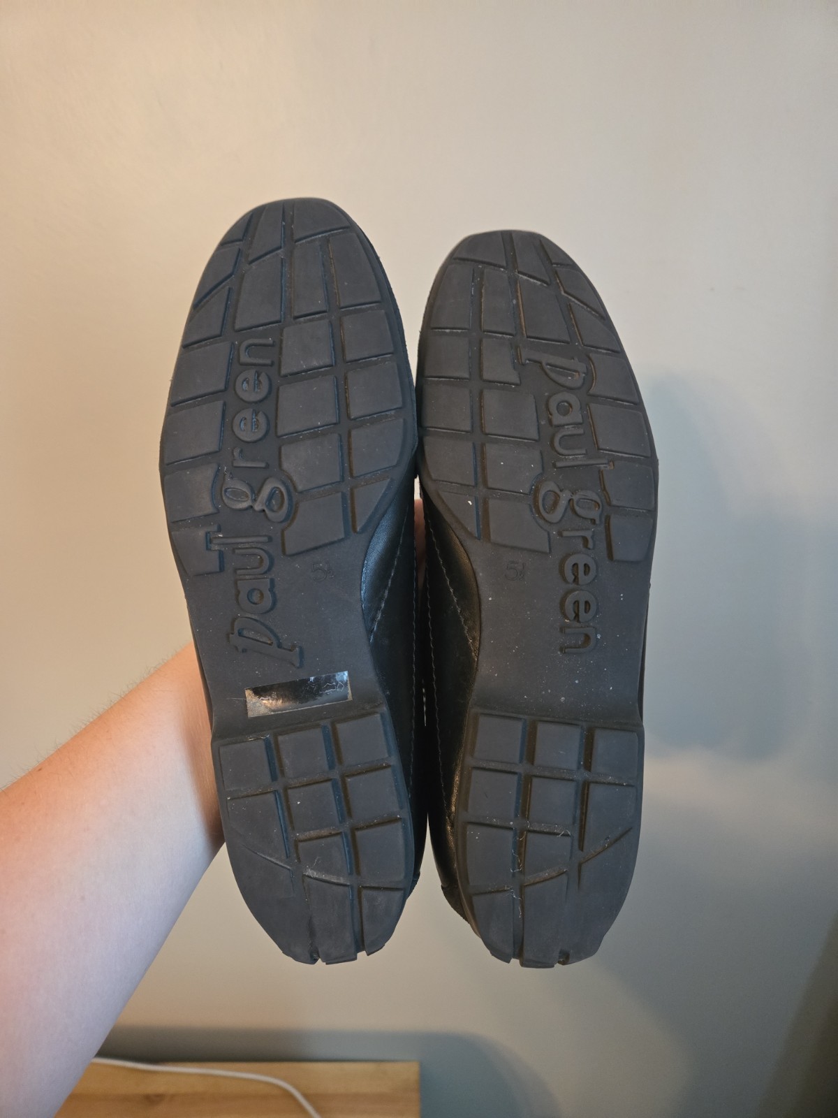 Paul Green Black Leather Munchen Loafers Women’s 5.5 Austria US 8.5 Adjustable