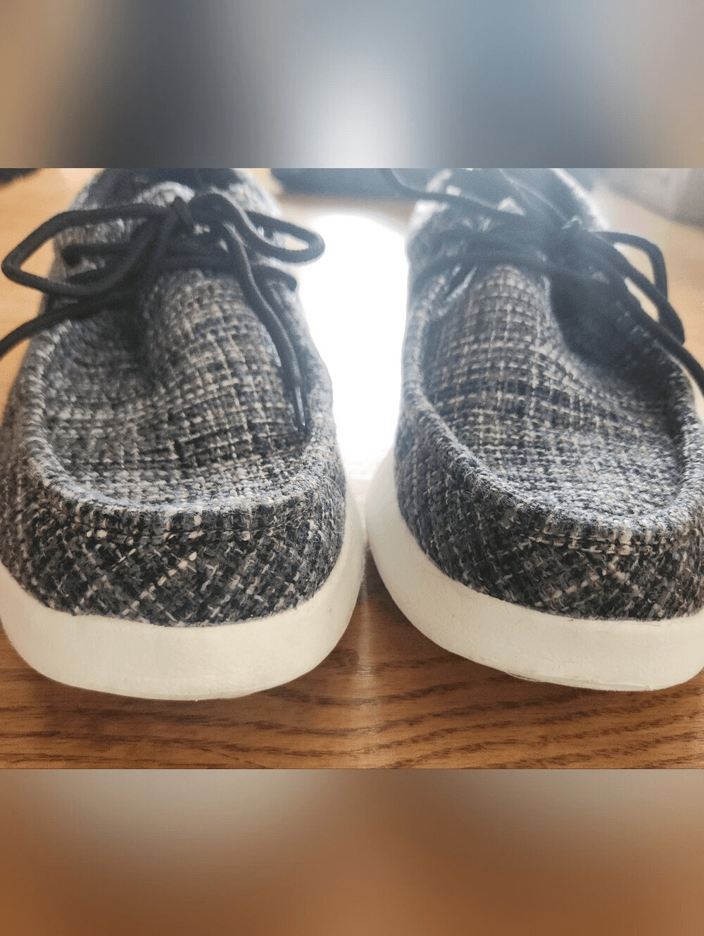 Ortho Comfoot Casual Tweed Lace-Up loafers in Black and White