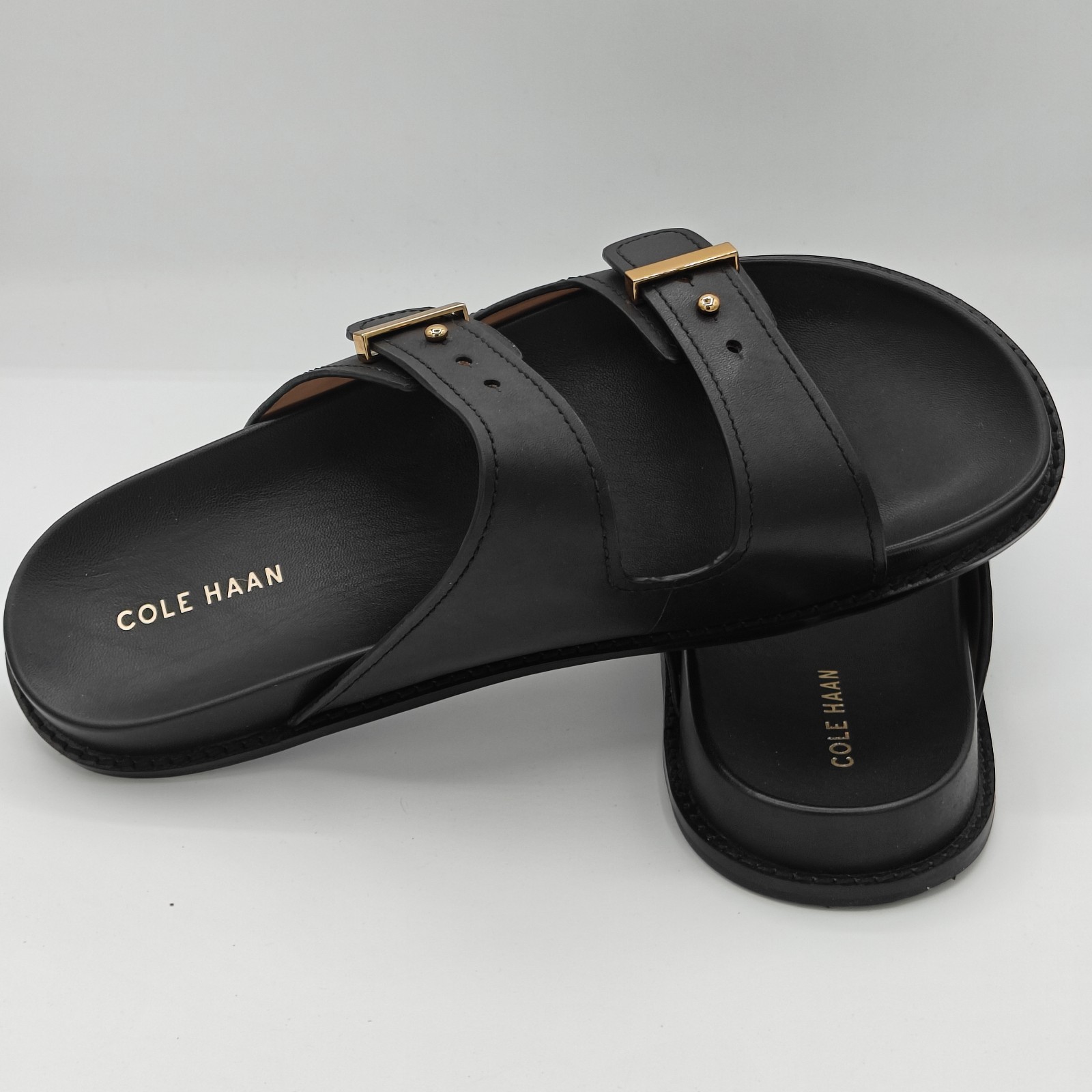 Cole Haan “Marisol” Women’s Leather Adjustable Double Banded Sandals Black