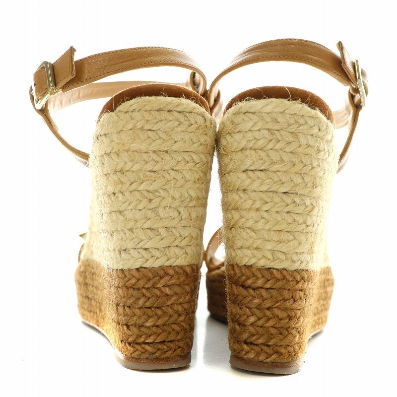 PELLICO Sandals Leather Belt Strap Platform Wedge Sole High Heels 37 24.0cm