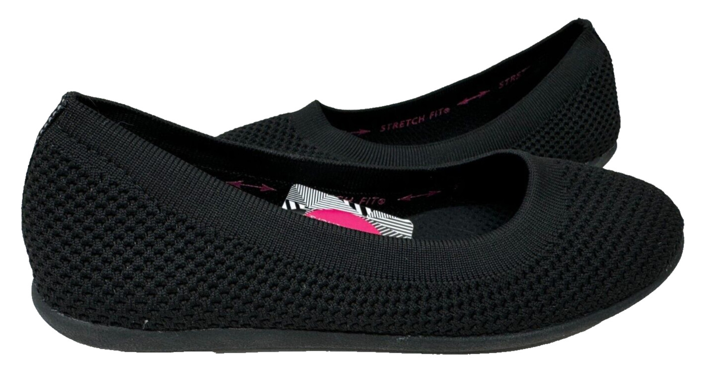 Skechers Women’s Cleo Sport Stretch Fit Slip On Walking Flats Blk Size:7.5 82XY
