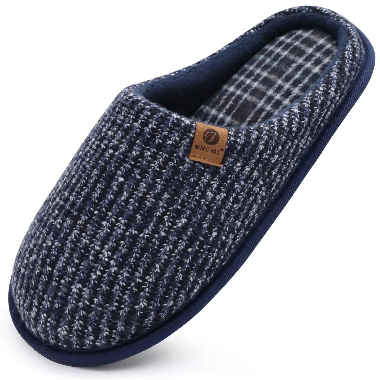 Blue Slippers Men’s Reset Foam, Warm Stripe Slippers for Men,…