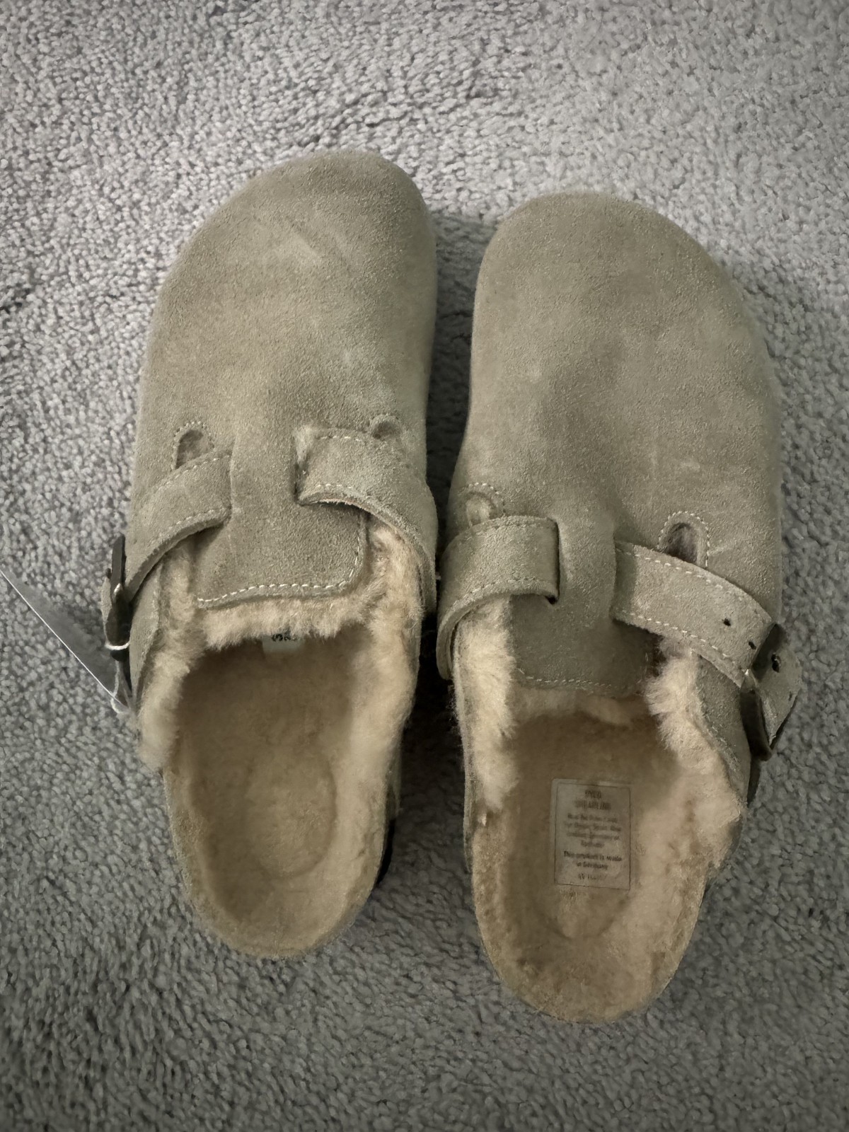Birkenstock Womens Boston Genuine Shearling Lined Clog 6-6.5 US / 37 EU B Taupe