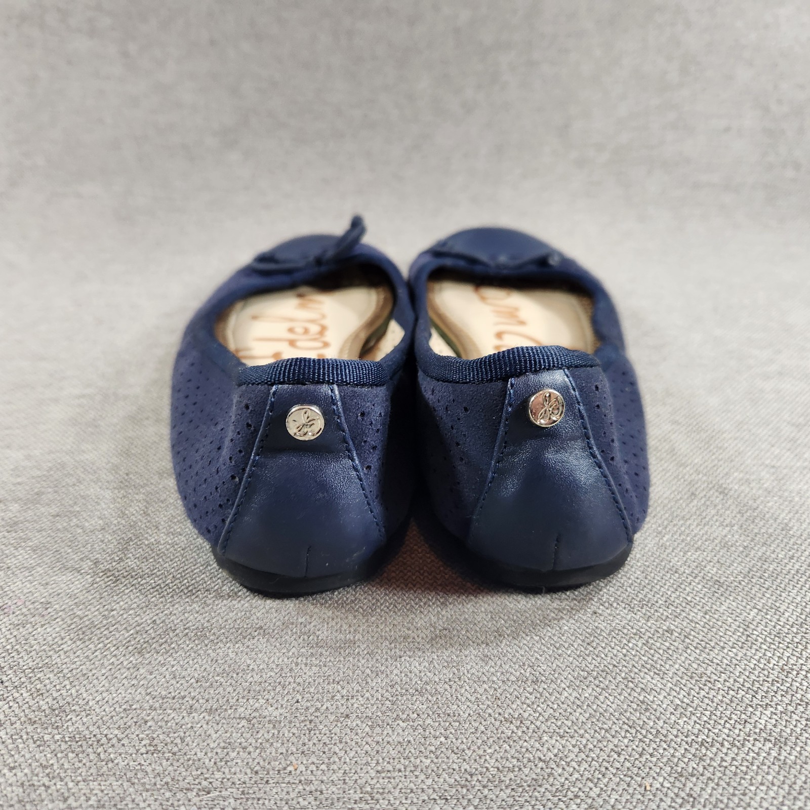 Sam Edelman Felicia Blue Leather Womens Size 5 M Ballerina Slip On Flat Shoes