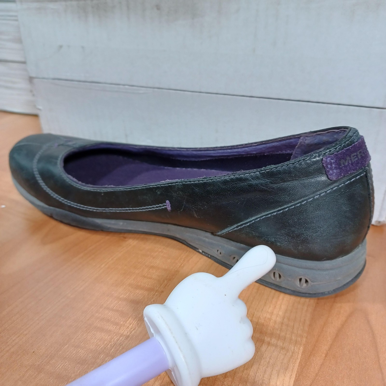 Merrell Charm Ballet Flats Womens 9 Black Leather Cushioned Lined Casual Walking