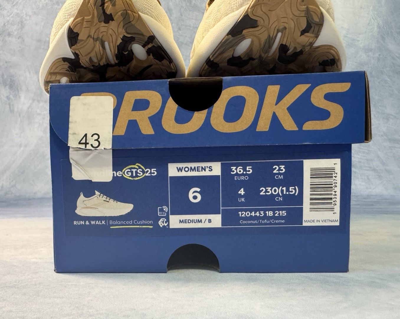 Brooks Adrenaline GTS 25 Women’s Running Shoes Coconut Crème Leopard Size 6