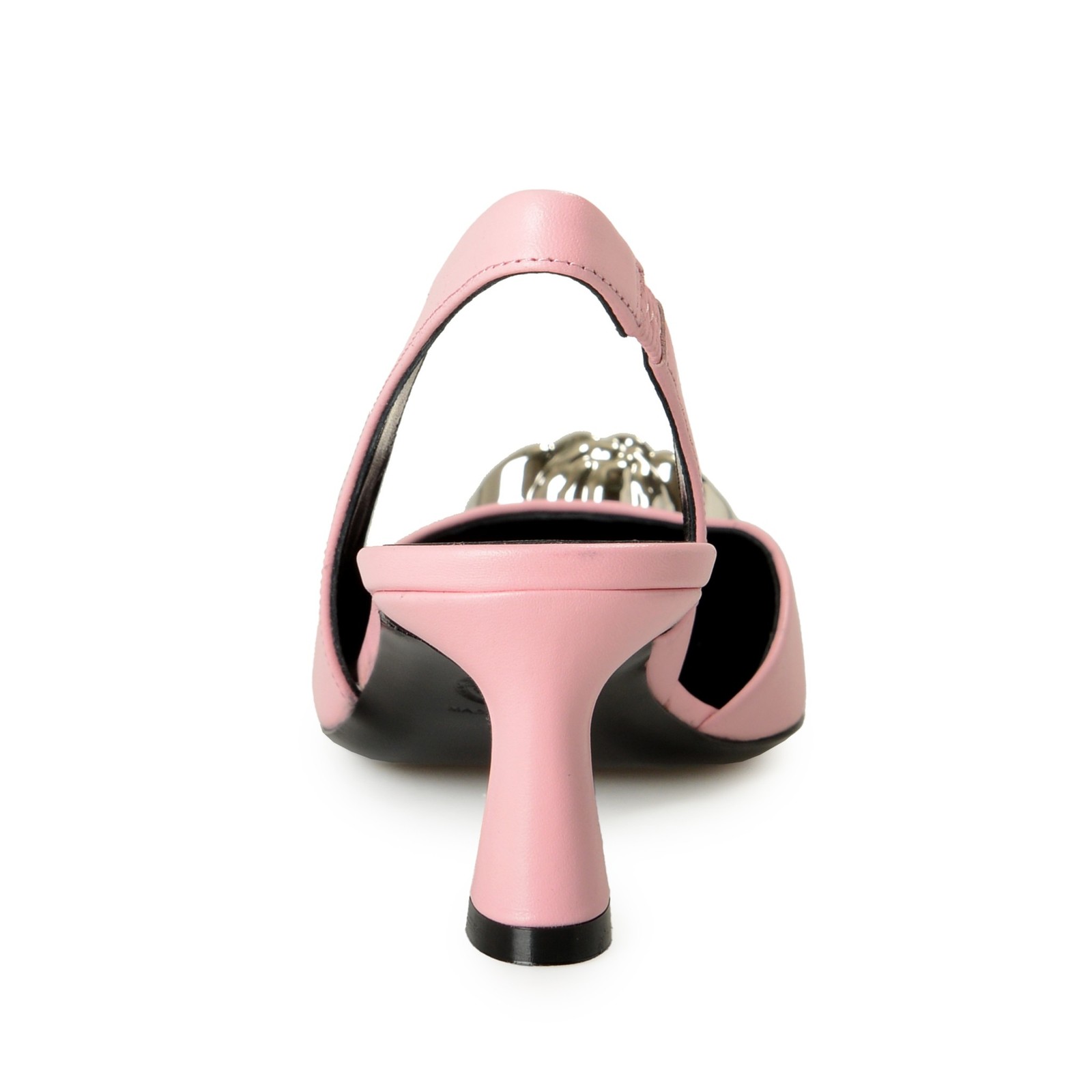 Versace Women’s Pink & Silver Medusa 100% Leather Heeled Pumps Shoes US 6 IT 36