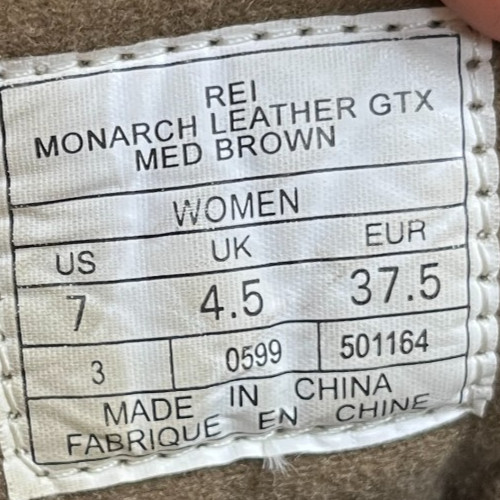 Merrell REI Monarch Gore-Tex Womens Size 7 Brown Outdoor Leather Hiking Boots