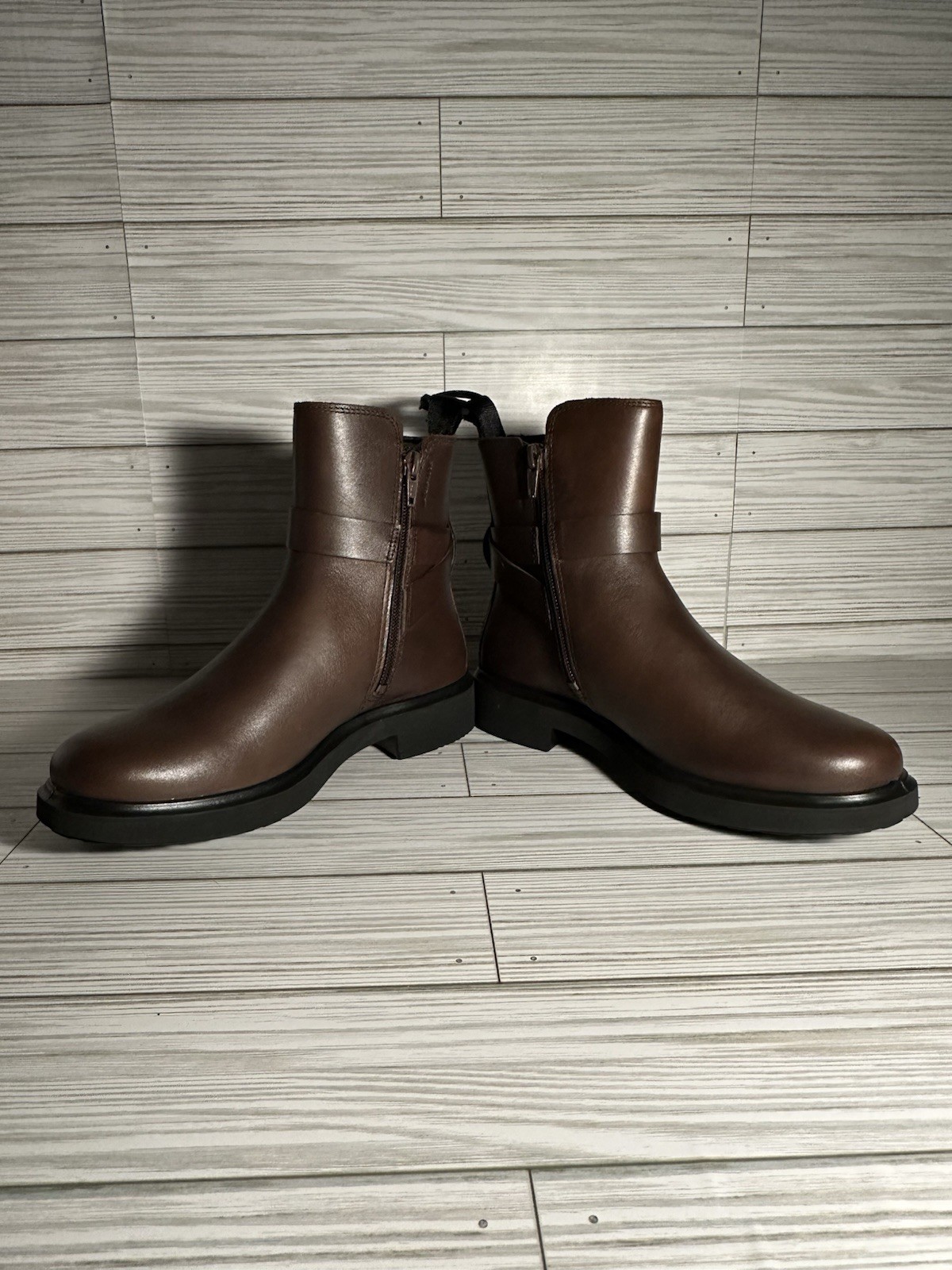 ECCO Brown Leather Ankle Boots with Buckle detail Women’s Size US 4-4.5 EU 35