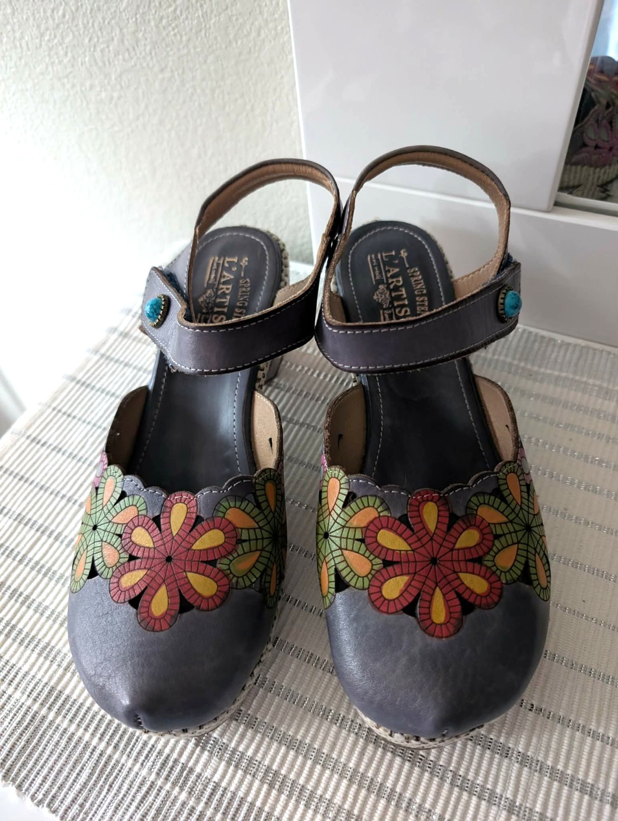 L’Artiste By Spring Step Fusta Bloom Women’s Leather Mary Jane Shoes Size 42