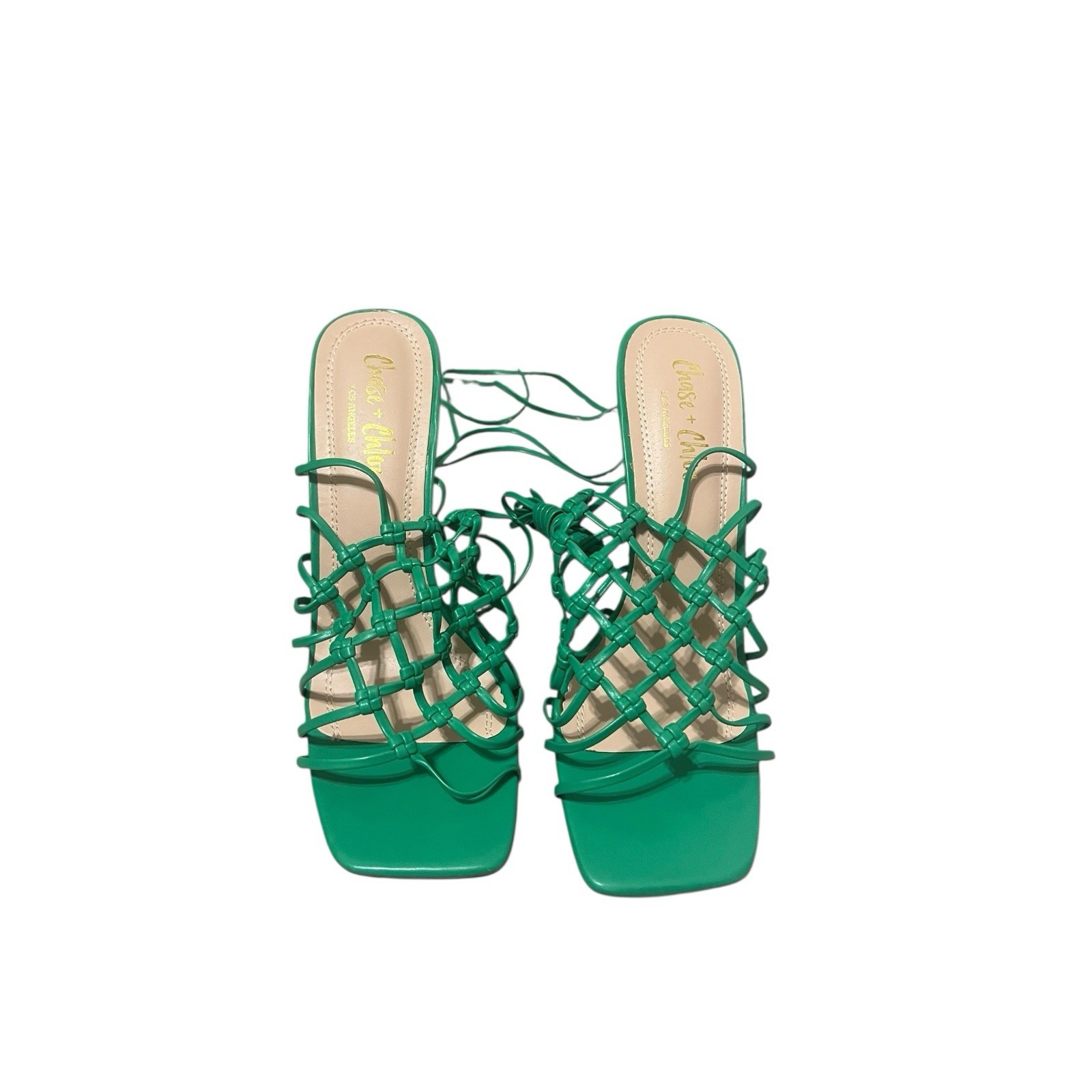 Chase + Chloe Los Angels Green Mesh Heels Size 9