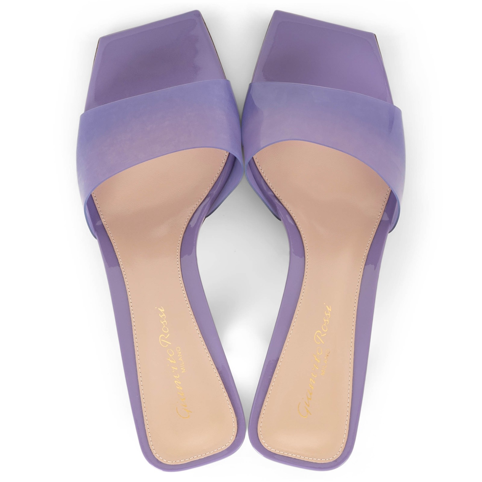 74231 auth GIANVITO ROSSI purple plexi COMSIC 55 GLASS Sandals Shoes 38.5