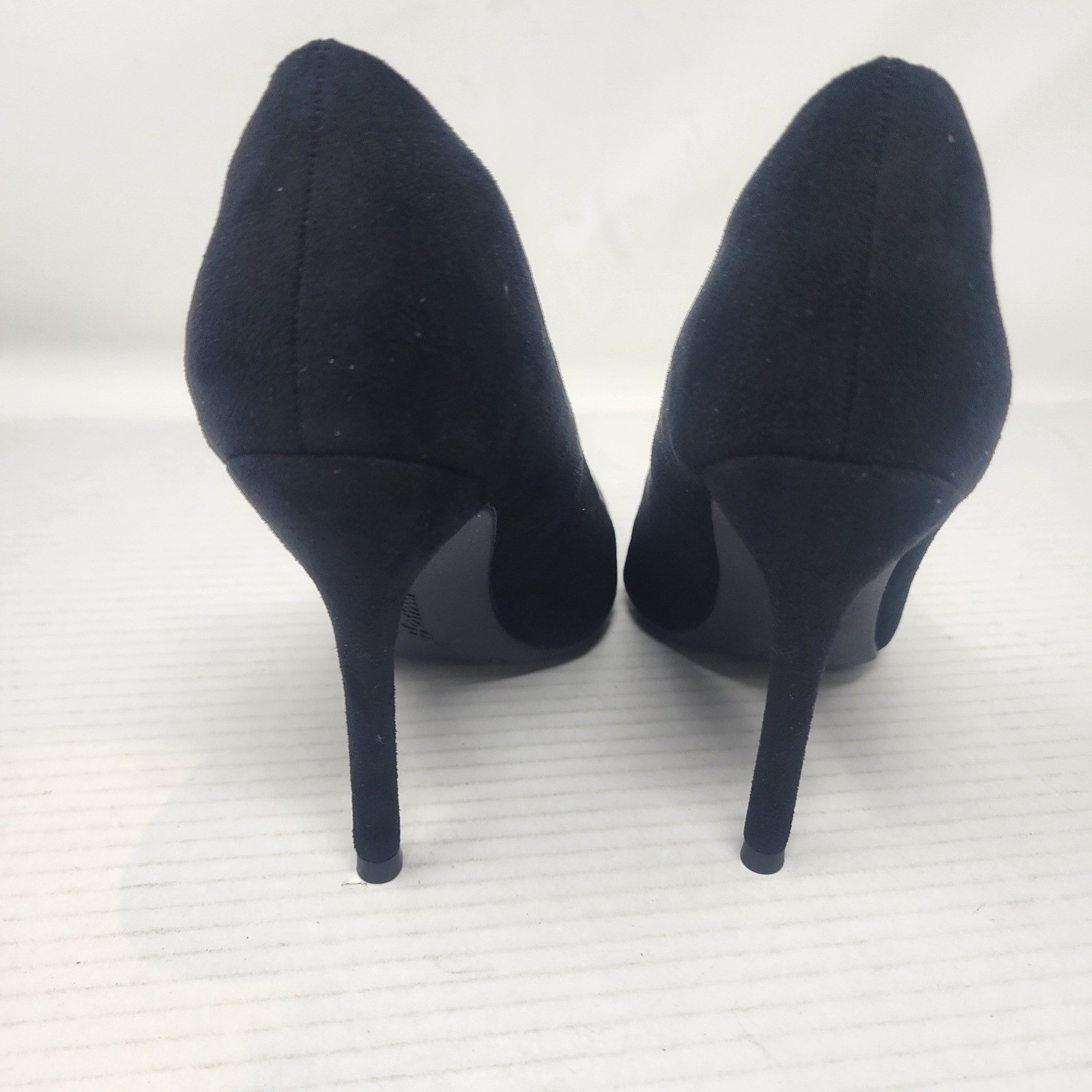 Mysoft Womens Black Faux Suede Pointed Toe Stiletto Pumps High Heels Size 6