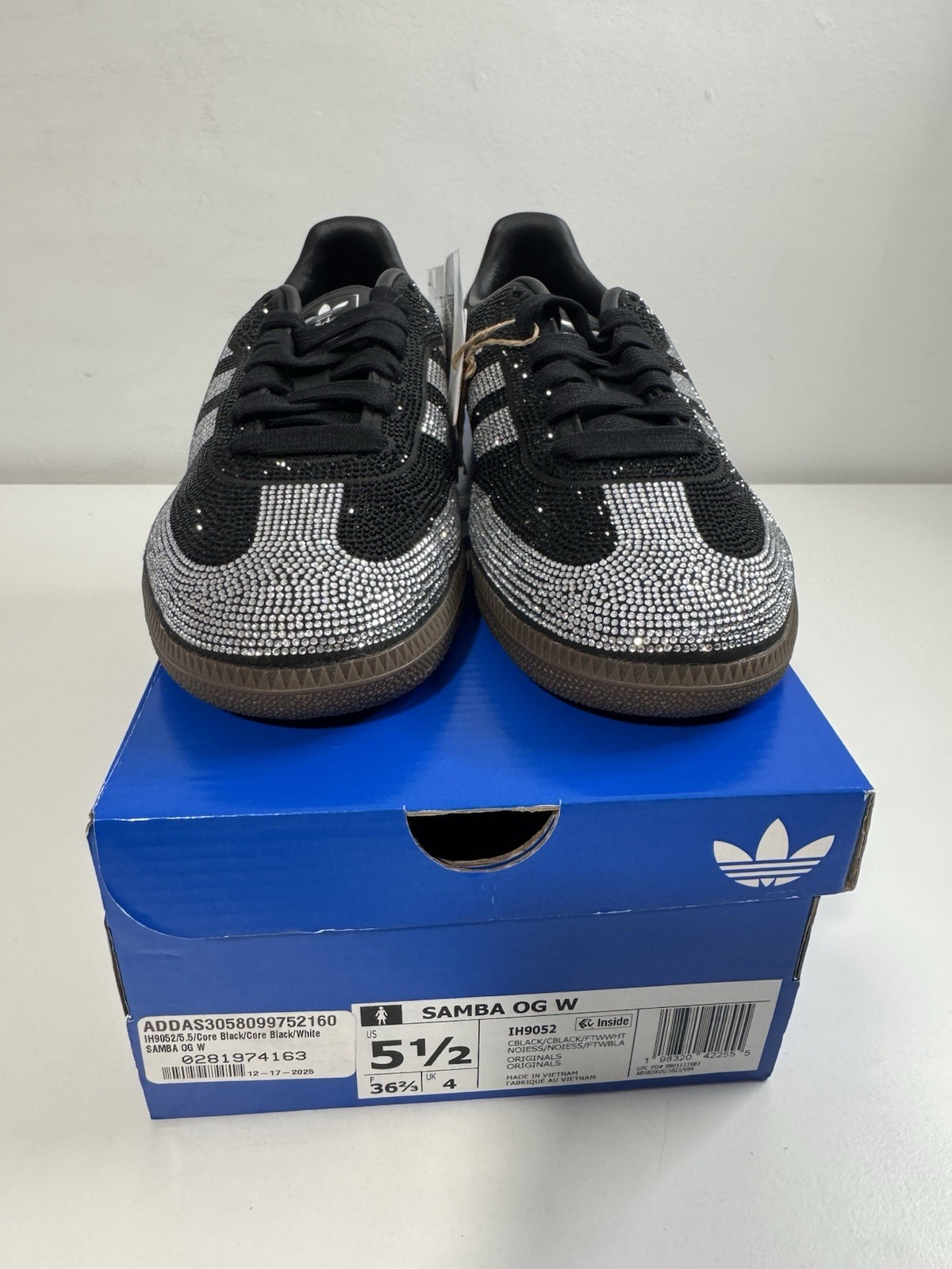 adidas Originals Samba OG Rhinestone Black Silver Women’s Size 5.5 IH9052 NEW
